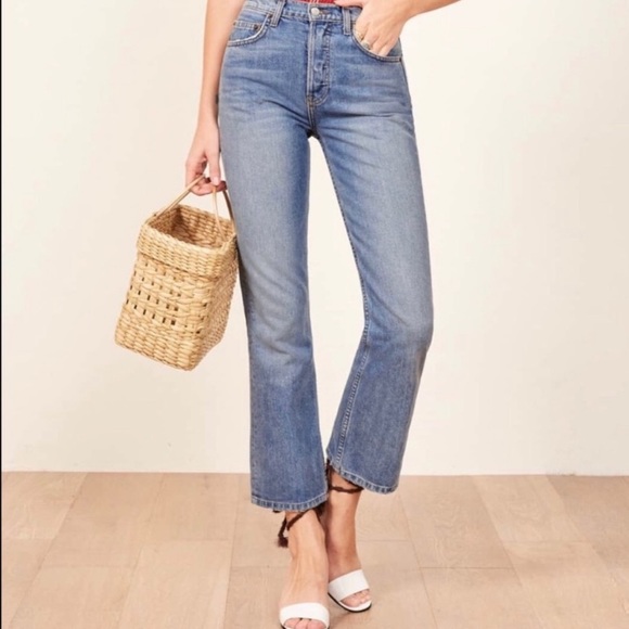 COPY - Reformation denim jordi kick flare jeans Antigua wash size 31 - Picture 1 of 8